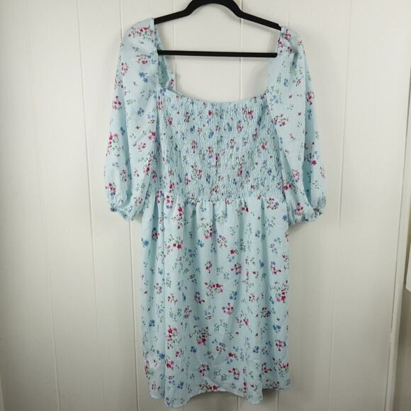 Bar III Womens Floral Smocked Romantic Dress Large - Picture 3 of 12